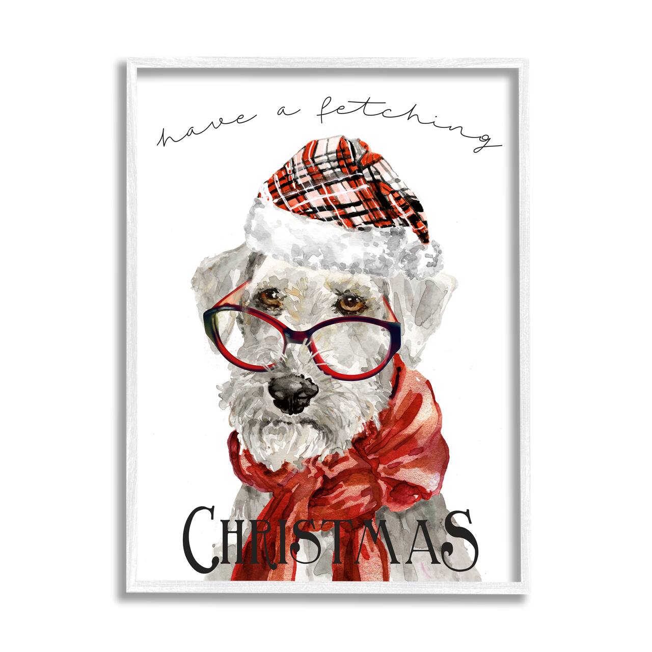 Stupell Industries Have a Fetching Christmas Dog Framed Giclee Art